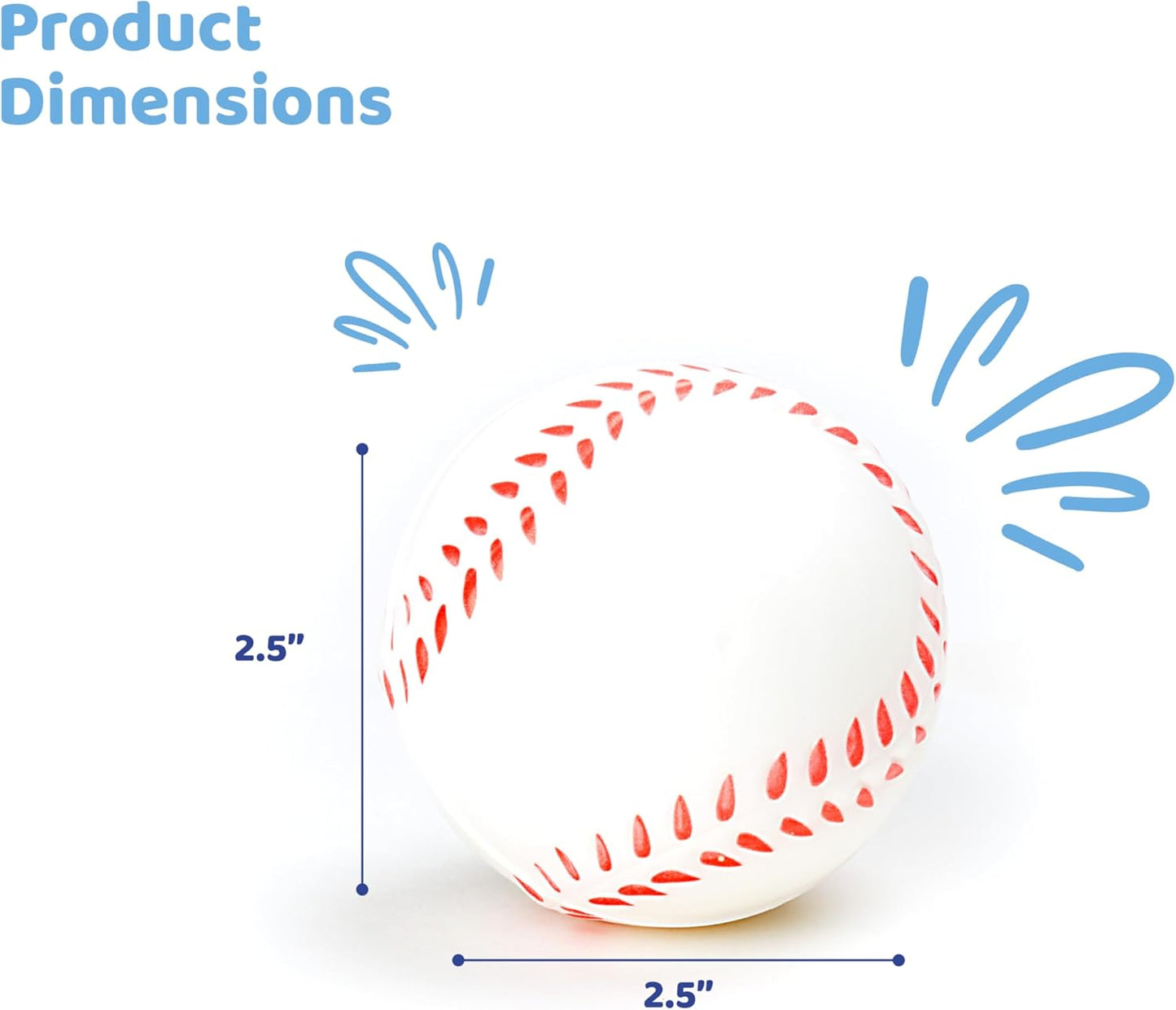 Baseball Sports Themed 2.5In Foam Squeeze Balls - Baseball Sport Stress Balls - Bulk Base Ball Party Favors and Decoration - Improve Grip and Dexterity - 1 Dozen