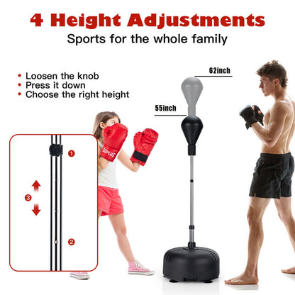 Adjustable Freestanding Punching Bag with Boxing Gloves