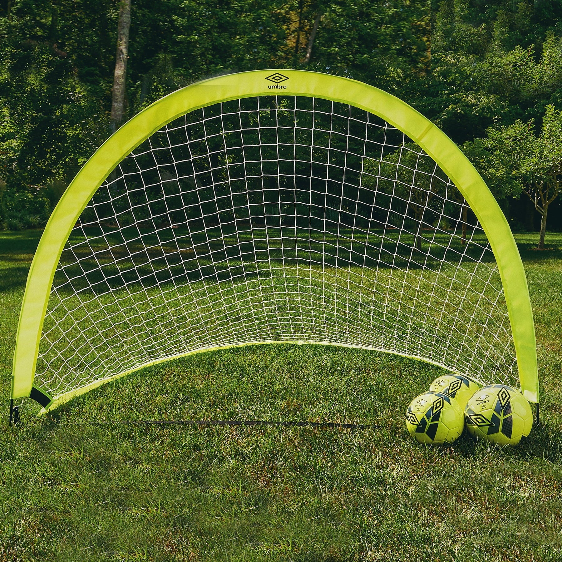 Pop-Up 6 Ft Soccer Goal Net, Portable, Green, Zipper Carrying Bag