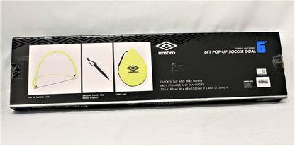 Pop-Up 6 Ft Soccer Goal Net, Portable, Green, Zipper Carrying Bag