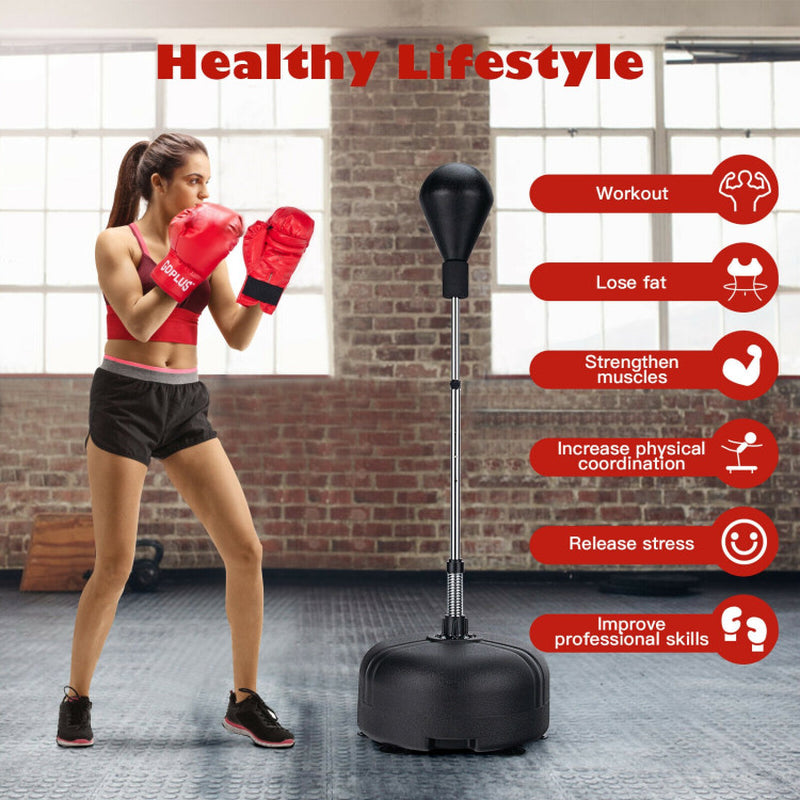 Adjustable Freestanding Punching Bag with Boxing Gloves