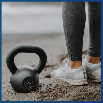 POWDERCOATED Kettlebell [Weights 20Lb 25Lb 35Lb 44Lb 50Lb] **MADE in USA** for Men and Women with Wide Grip Handle, Home Gym, Kettle Bell for Core Fitness, Strength Training, Fitness & Muscle Building