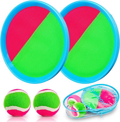 Toss and Catch Paddle Ball Game Outdoor Beach Pool Sand Toys outside Lawn Yard Games for 3 4 5 6 7 8 9 10 11 12 Year Olds Girls Boys Toys Birthday Gift (2 Paddles 2 Balls)